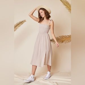 Whimsy + Row Sophie Dress in Beige Gingham